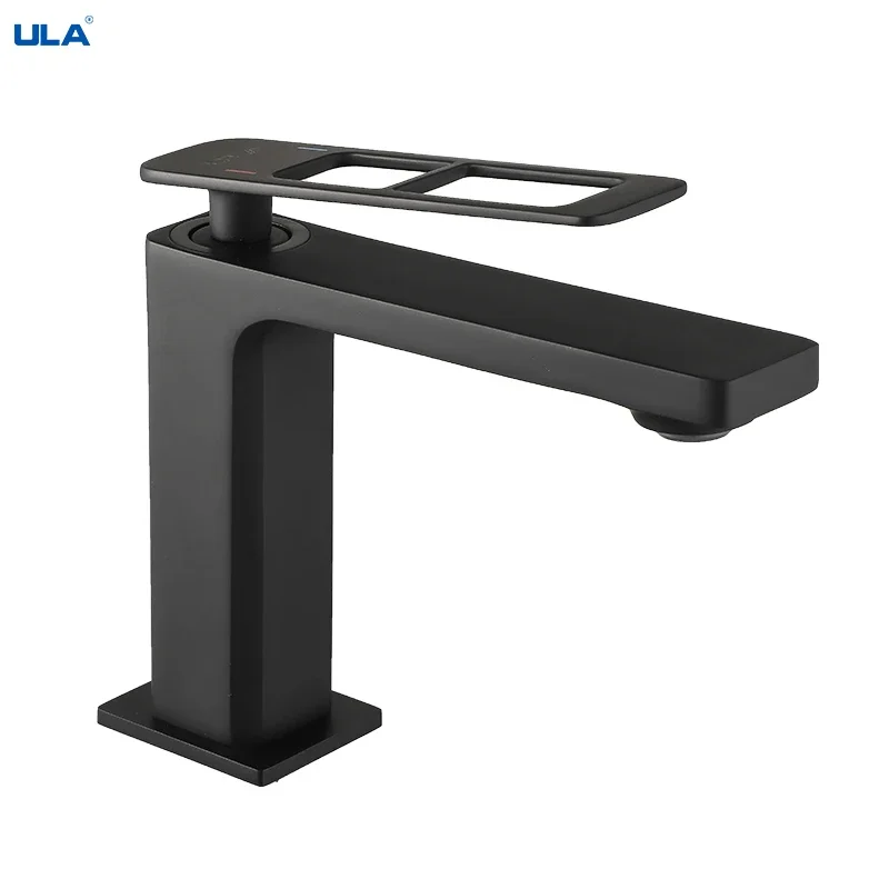 

ULA Brass Basin Faucet Bathroom Fixture Washbasin Water Tap Hot Cold Water Mixer Sink Tap Simple Waterfall Sink Faucet
