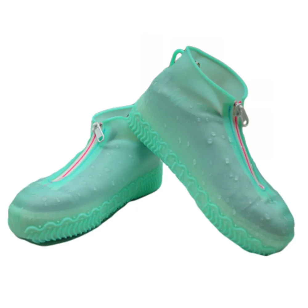 

2Pcs Reusable Waterproof Shoe Cover Wear-resistant Portable Non-Slip Rain Boots Foldable Thicken Silicone Shoes Protective Cover