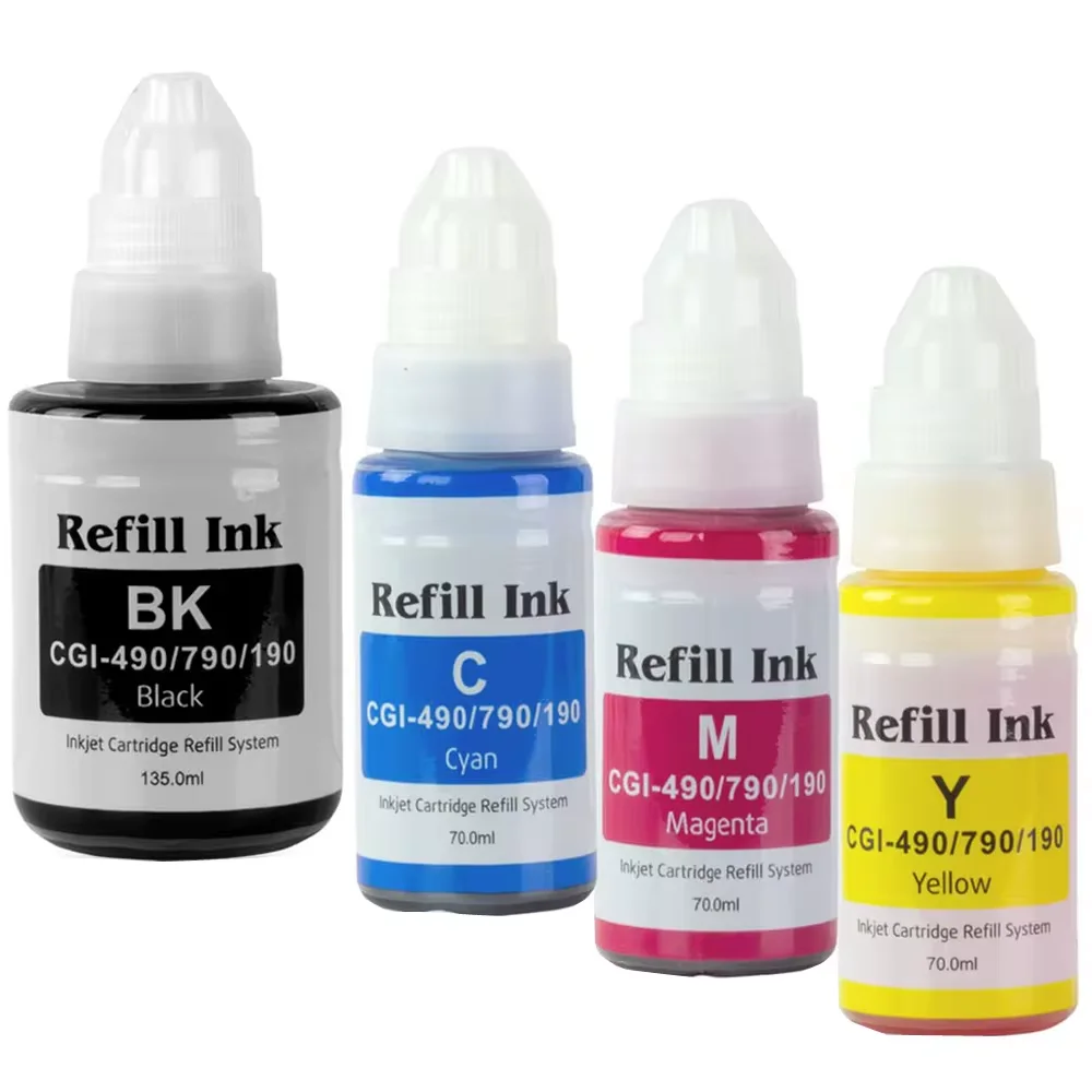 GI-590  Bottled Ink FOR Canon PIXMA G1500/1510/2500/2510/3500/3510/4500/4510 5pack (2b+1c+1m+1y)