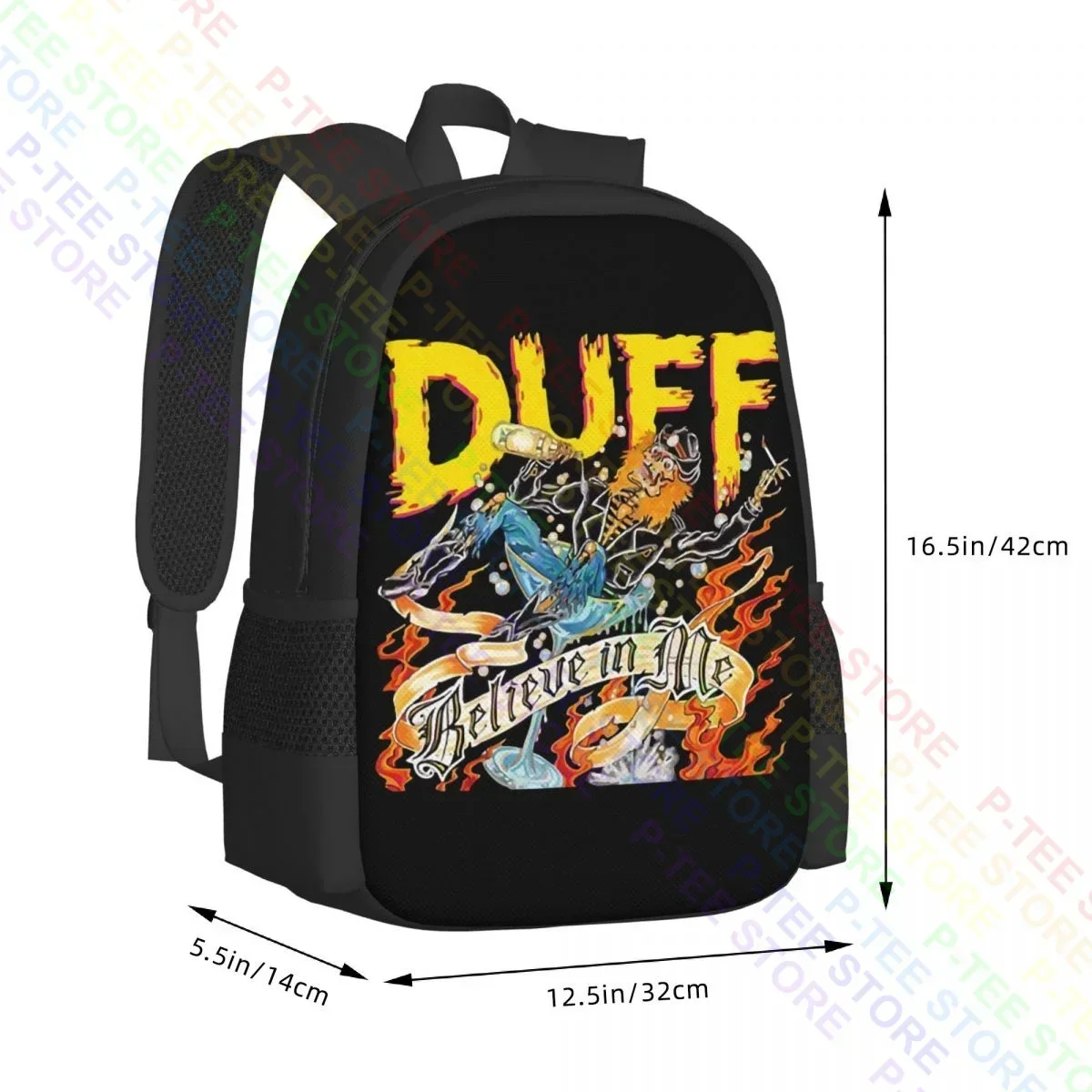 Duff Mckagan Believe In MeBackpack حقيبة مدرسية للسفر ذات سعة كبيرة