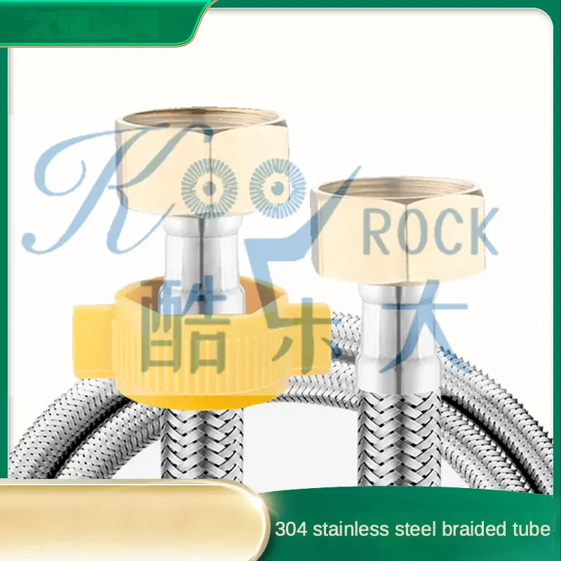 4 branch water heater inlet and outlet toilet faucet angle valve high-pressure 304 stainless steel braided inlet hose