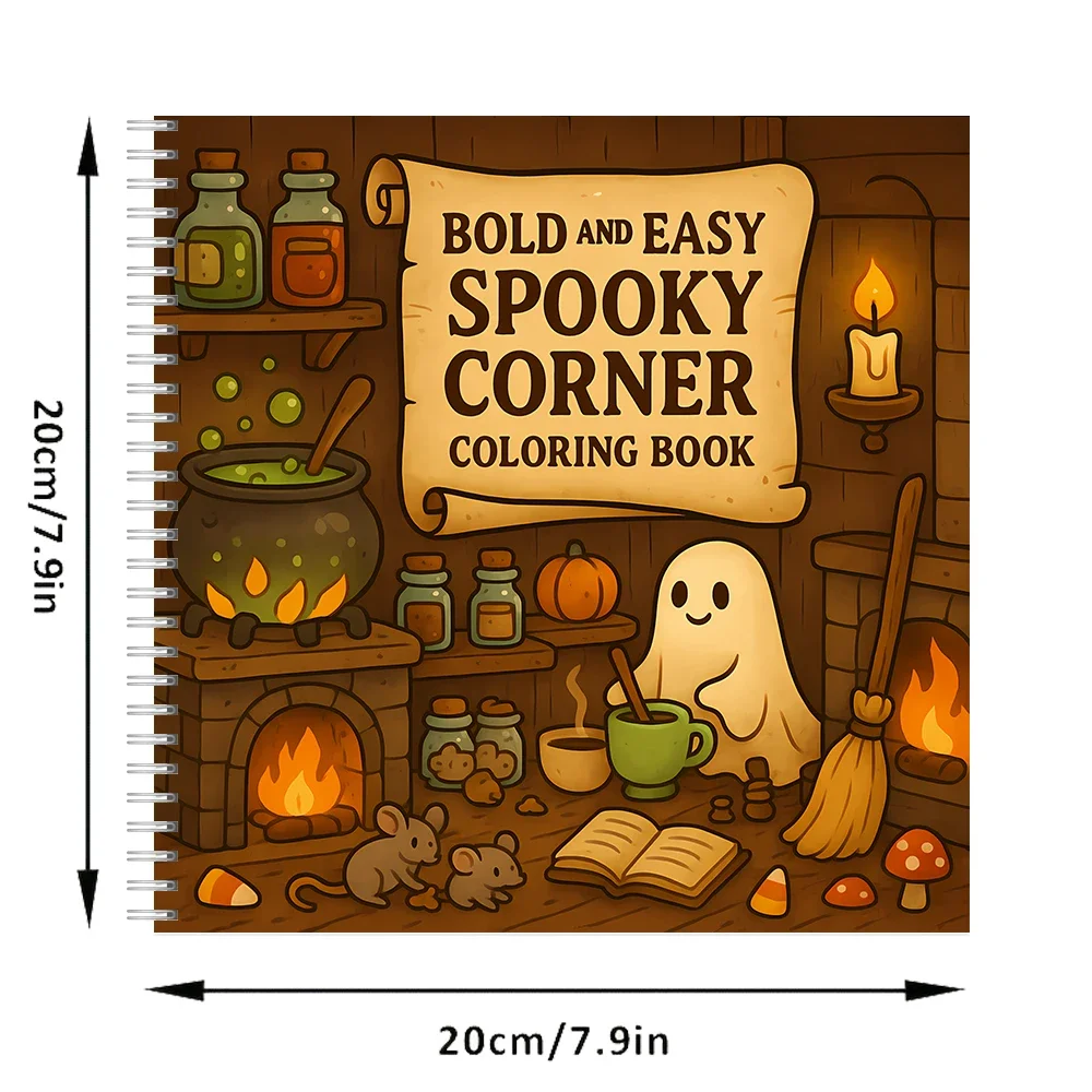 Easy Spooky Corner Coloring Book for Adult Colouring Book, Birthday Day Gift, Back to School Supplies, Adults Cute Drawing Book