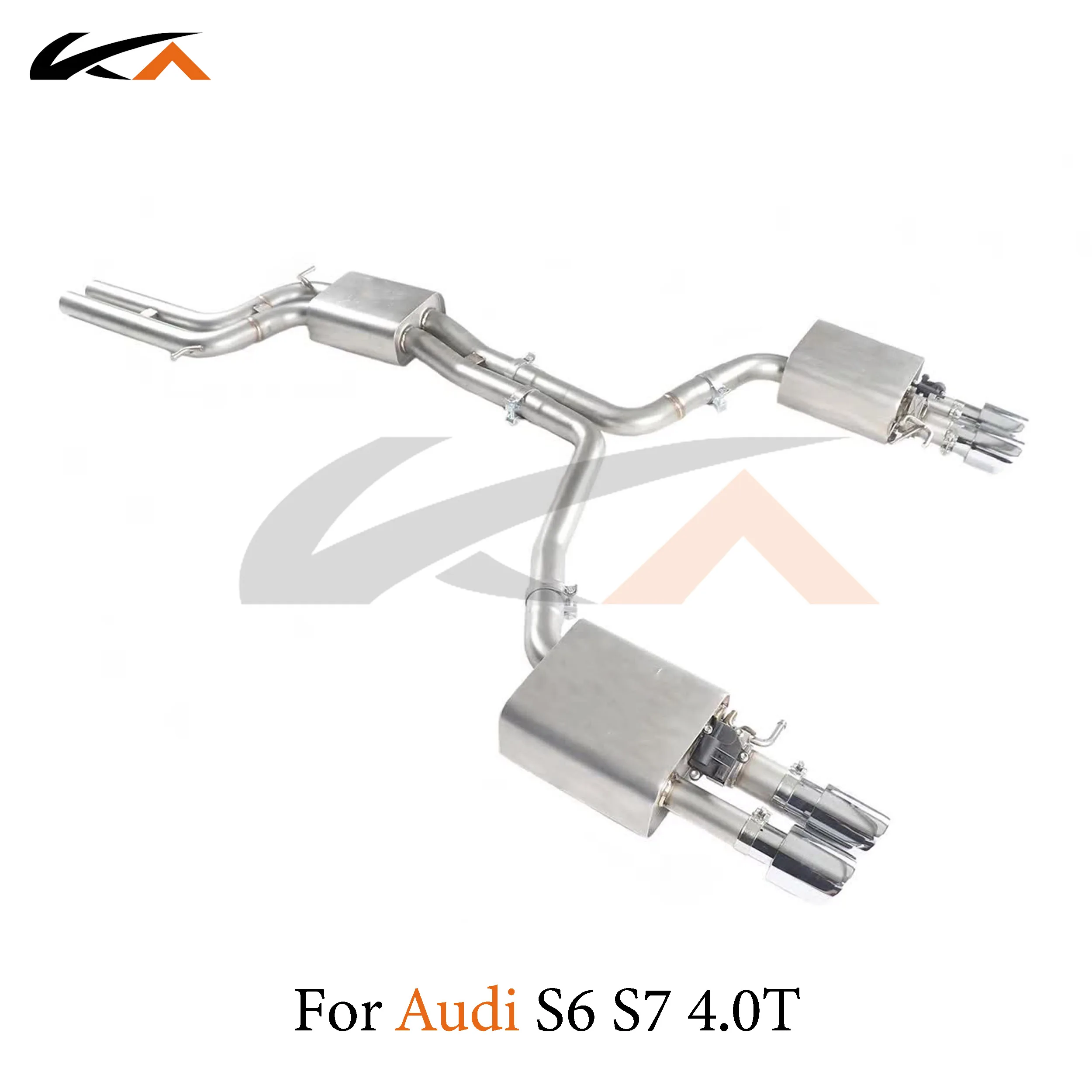 KA Tuning exhaust system parts stainless catback for Audi S6 S7 4.0T rear section performance muffler valve