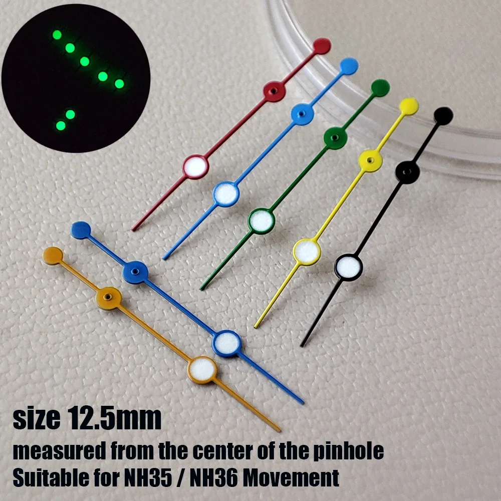 

12.5mm Roxe pointer combination NH35 NH36 Pointer Green Luminous Second Hand Pointer For Watch Parts Replacement Accessory