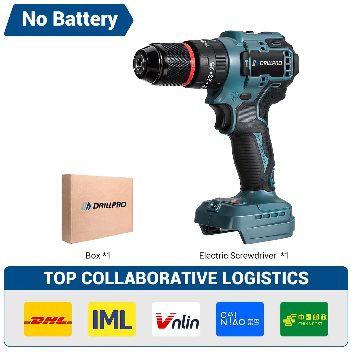 Imagem -06 - Drillpro-brushless Electric Impact Drill 10 mm Chuck 2348 nm Torque Chave de Fenda sem Fio Driver Power Tool para Makita Bateria