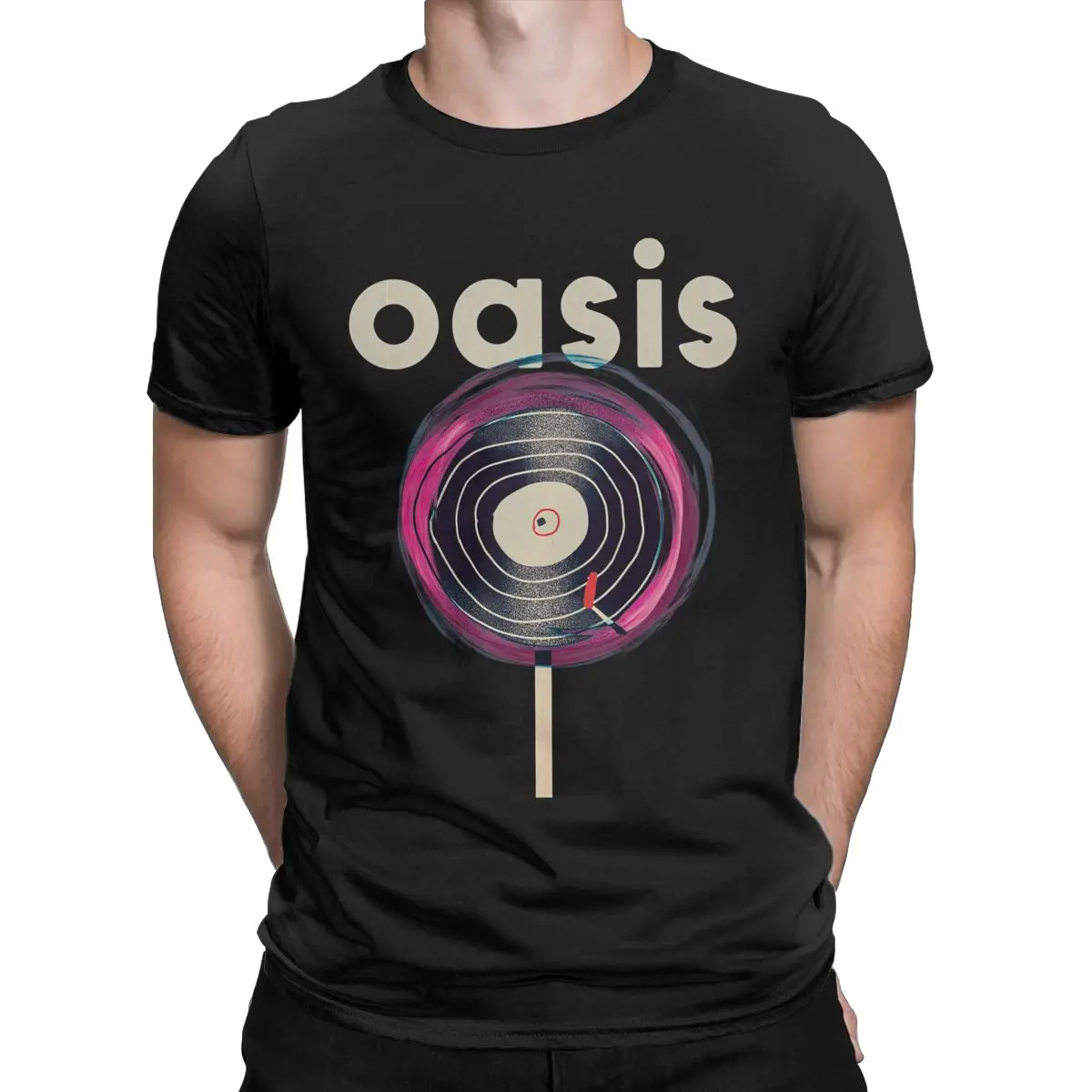 O-Oasis Rock 90's Band T-Shirts for Men British Music Albums Funny 100% Cotton Tees Round Neck Short Sleeve T Shirts Gift Idea