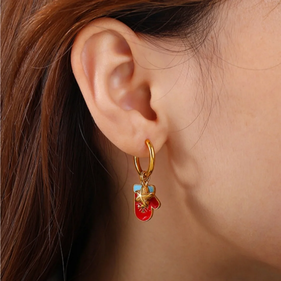 Christmas style Elk Earrings Oil Drop Snowman Santa Stainless Steel for WomenFestive Accessories