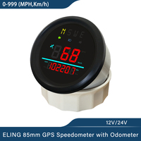 ELING Motorcycle Universal 85mm Digital GPS Speedometer 0-999 (MPH, km/h) with Backlight GPS Antenna for Car Truck 9-32V