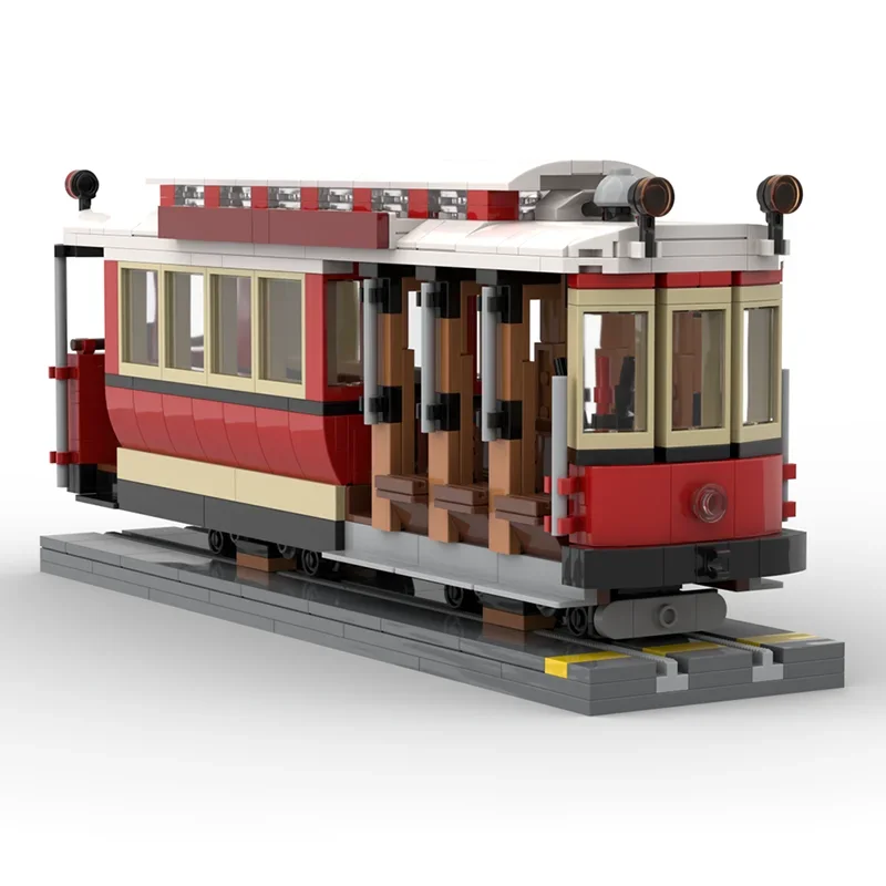 Railway Train Model Moc Building Blocks San Francisco​​​​​​​ Cable Car Model Technology Brick Assembly Construction Toys Holiday