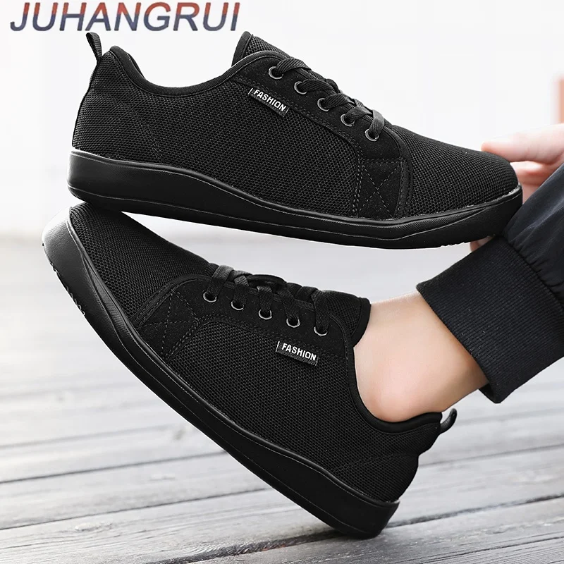 Scarpe da uomo a punta larga a piedi nudi Scarpe da passeggio in mesh traspirante Sneakers casual leggere Appartamenti comodi Suola morbida a caduta zero