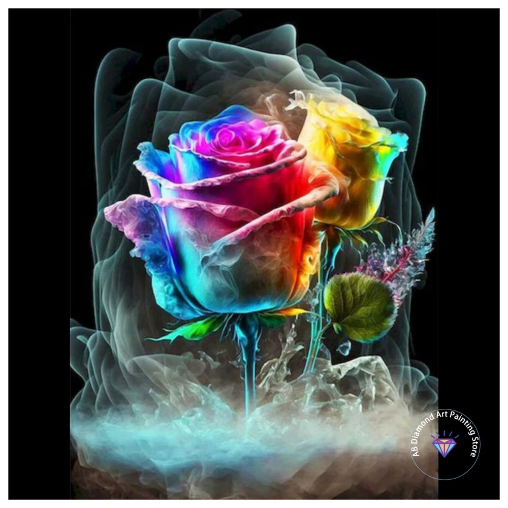 

Colorful Rose AB Diamond Painting Kit Square Round Diamond 5D DIY Mosaic Handmade Art Adult Exquisite Gift Crafts Home Decor