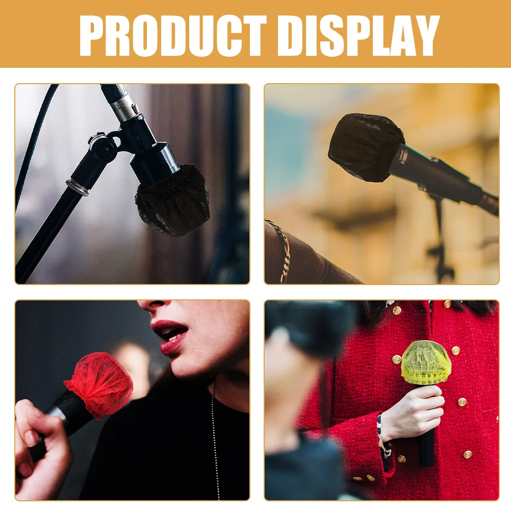 

80Pcs Microphone Covers Disposable Non-Woven Mic Covers Microphone Shield Mic Cover Replacement for Live Recording