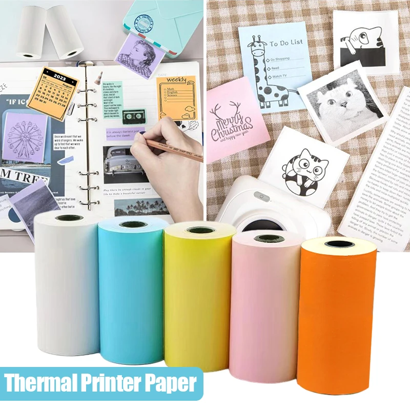 

57Mm Mini Printer Color Thermal Paper Label Paper Sticker Hd Photo Paper for Peripage Poooli Instant Print Kid Camera Pos Roll