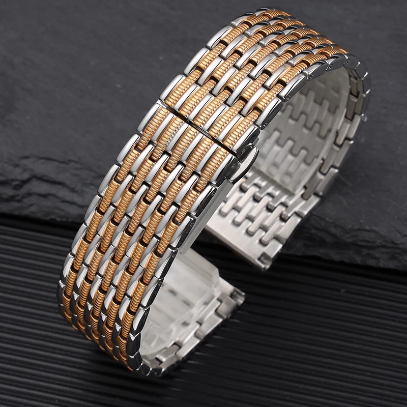 12mm 14mm 16mm 18mm 20mmLadies Stainless Steel Buckle Mesh Belt Watch Strap Ultra-thin Steel Bracelet Small Size Width Chain