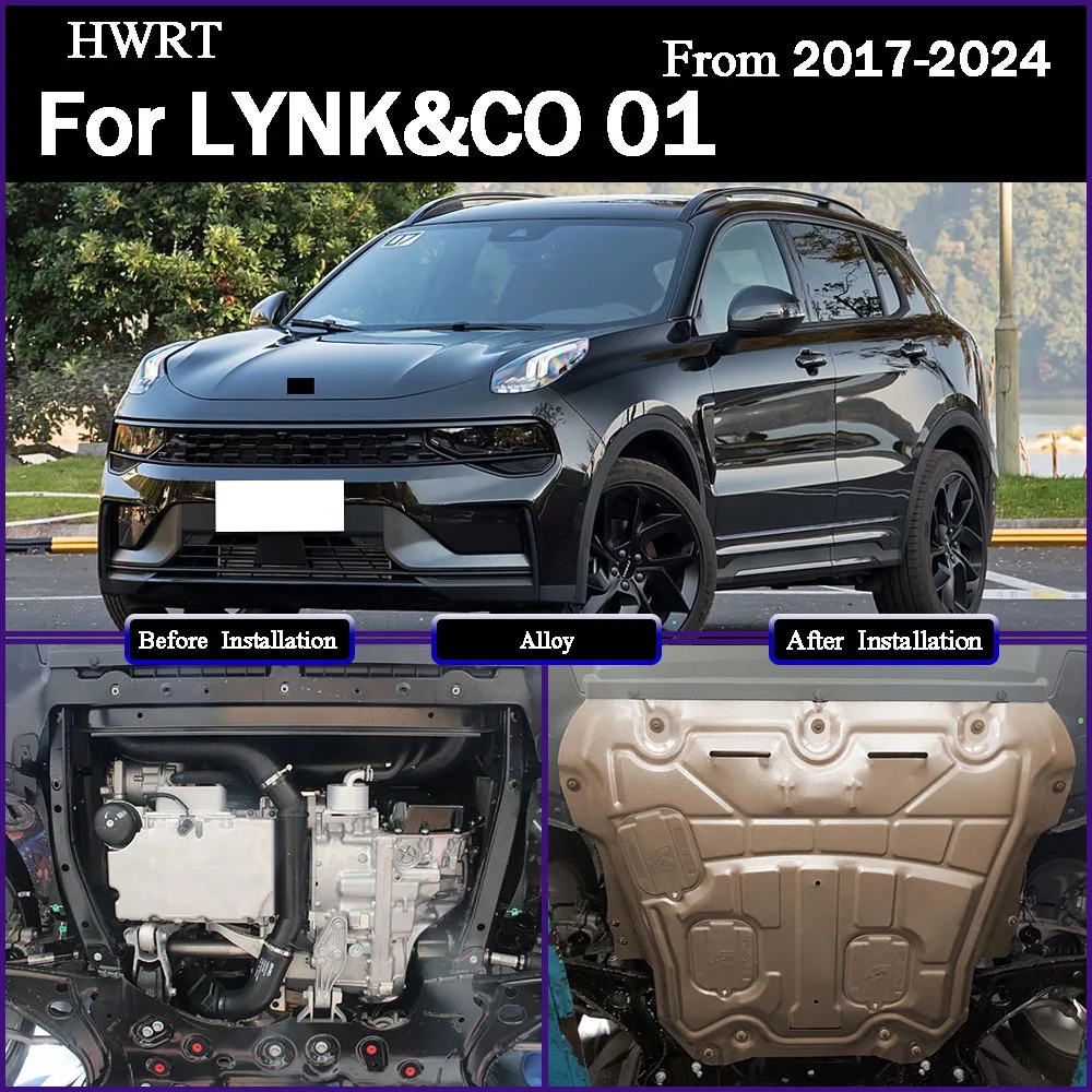 For LYNK&CO 01 2017-2024 2.0T Higher Quality Black Under Engine Guard Mudguard Board Splash Shield Mud Fender Plate Panel
