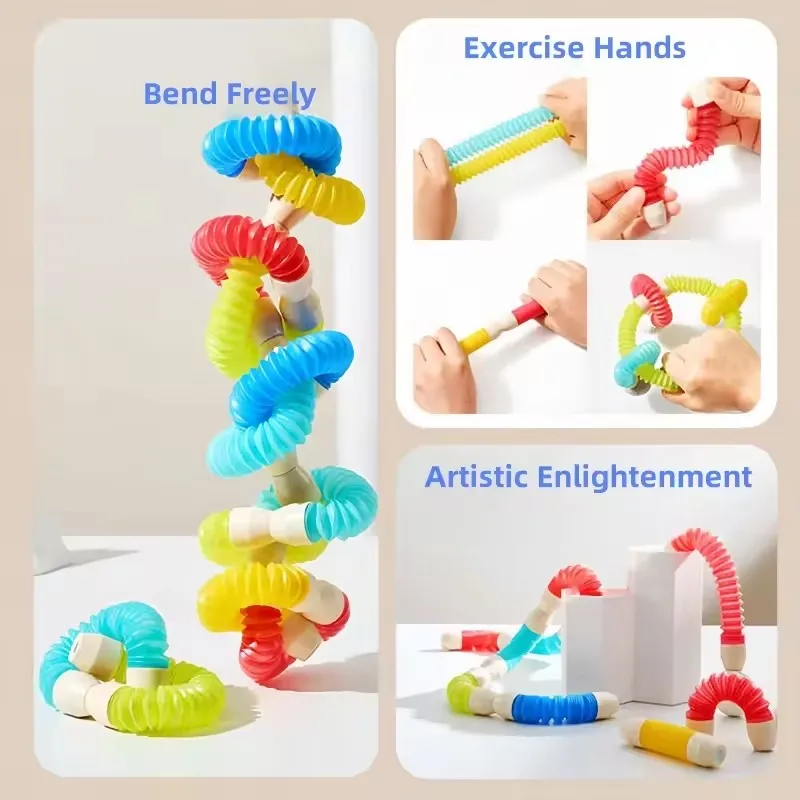 قضيب مغناطيسي بقبضة ناعمة، مكعبات بناء مغناطيسية متعددة الاستخدامات وقابلة للتطوير، مجموعة بناء جذعية للأطفال