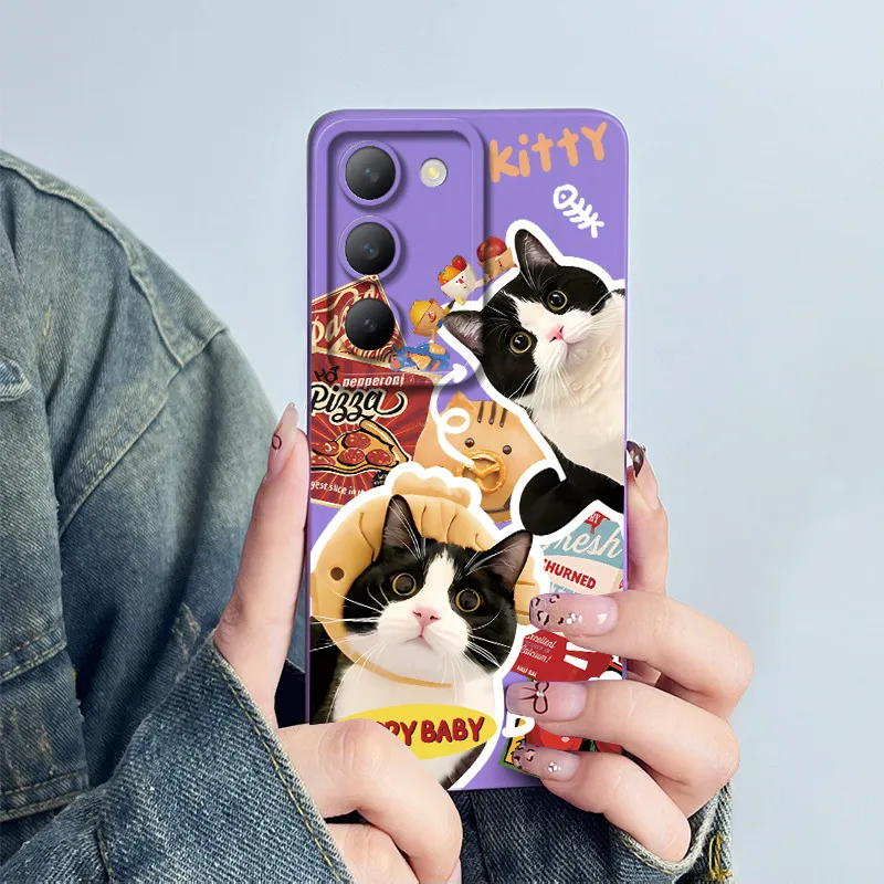 For Vivo V30 Lite 4G / V40 SE 5G / V30 SE 5G Phone Case Casing Soft Silicone Sweet Painted Lovely Printed Protective Back Cover
