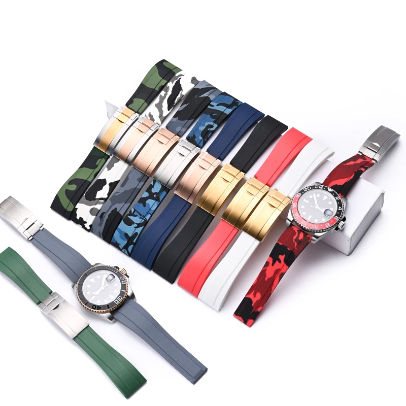 Silicone Watch band For Rolex Submariner Explorer GMT Yacht-Master Series 20 21mm Watch Strap Watch Accessories Watch belt