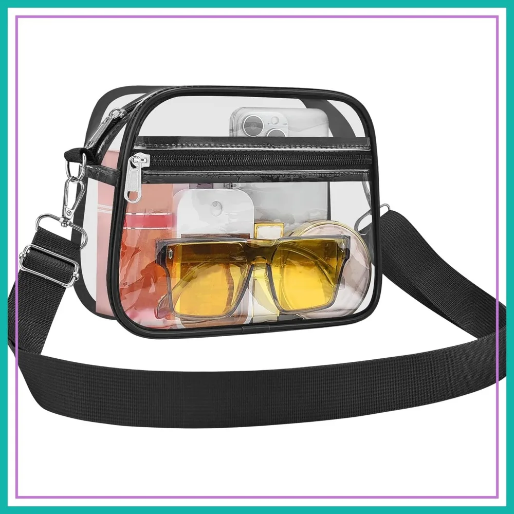 

Clear Stadium Bag for Events, Sports Fan Handbags with Adjustable Strap for Concerts Festivals Game Day