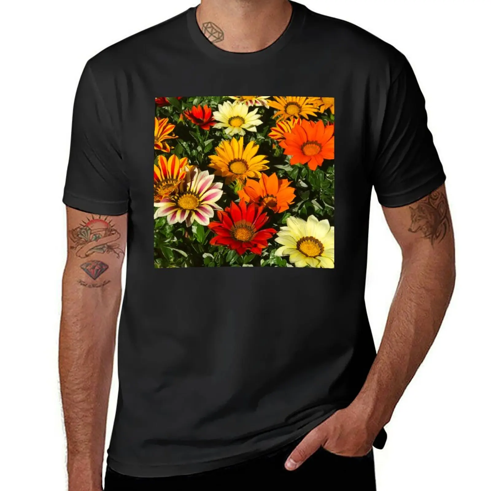 

Red, Yellow, And Orange Gerbera Daisy Flowers T-Shirt blanks shirts graphic tees Aesthetic clothing heavyweight t shirts for men