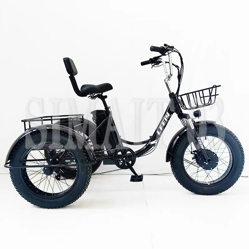20 Inch Folding Fat Tire E-Tricycle - Lithium Battery Pedal Assist with High Carbon Steel Frame