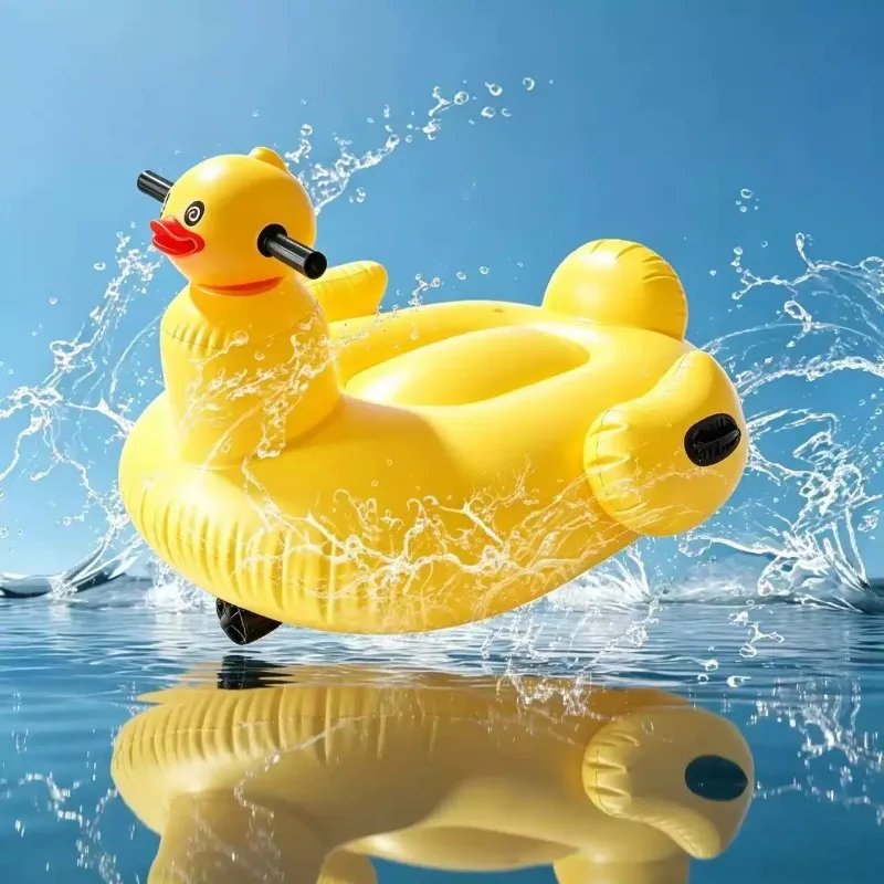 Household Inflatable Power Motorboat Water Toy Freely Turn Handles Water Entertainment