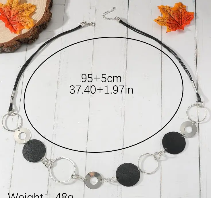 

Adjustable Long Chunky Hoop Circle Pendant Choker Statement Minimalist Durable Metal Plastic Elegant Daily Wear Party