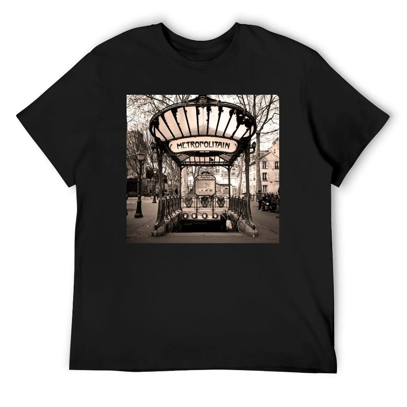 Paris Metro Underground Train Station Metropolitain Sign T-Shirt custom t shirt graphics graphic shirts oversized t shirt men