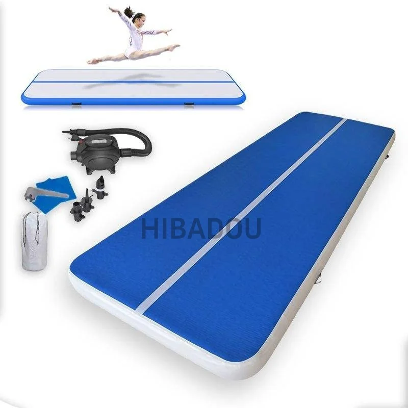 Opblaasbare Gymnastiek Tumbling Mat Air Tumble Track 4x1x0.2 Air Floor Mat Air Tumbling Track matten Met Elektrische Luchtpomp