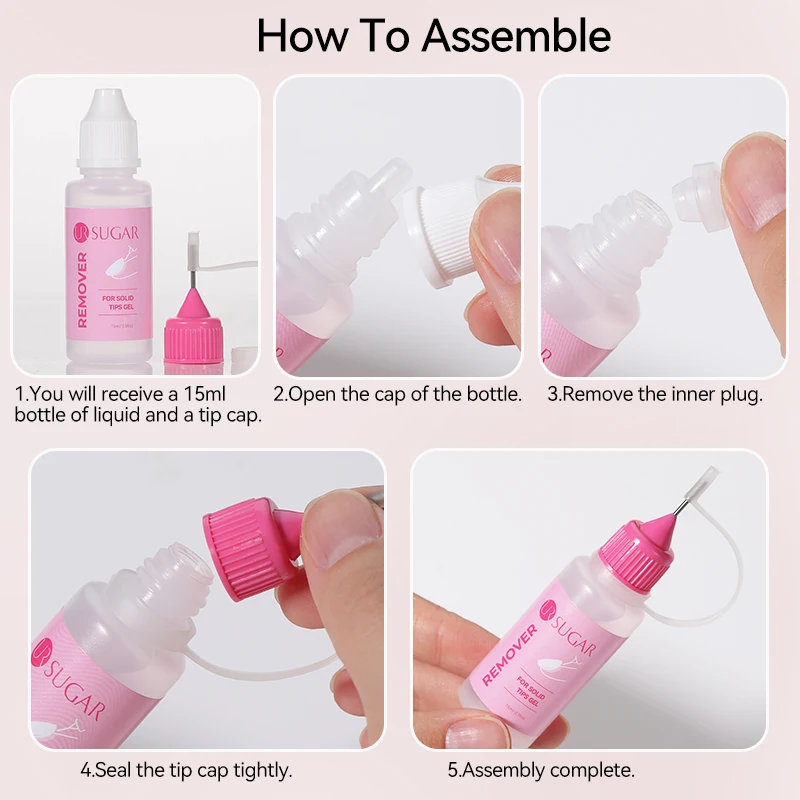 UR SUGAR 15 ml Entferner für feste Spitzen, Gel, wiederverwendbar, zum Aufdrücken von künstlichen Nägeln, Maniküre, UV-Gelee, Kleber, zum Entfernen von Nagelspitzen, DIY-Zubehör-Werkzeug