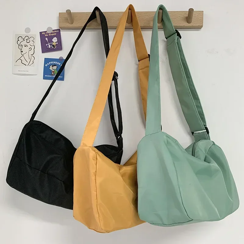 Saco Crossbody Nylon impermeável para mulheres, lona coreana, bolsas femininas, bolsa de ombro de estudante, TOUB044, 2023