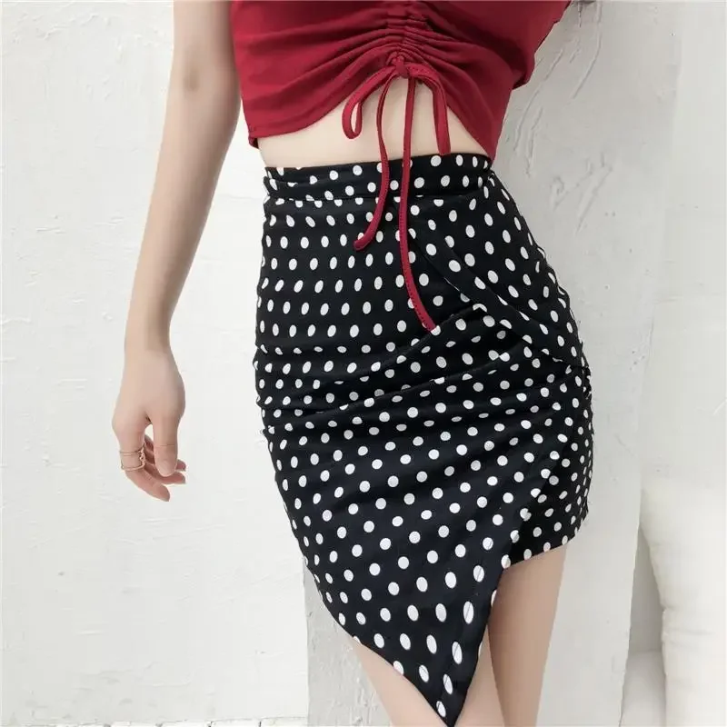 Wrap Tight Women's Skirt Patchwork High Waist Black 2025 Trend Chic and Elegant Korean Fashion Modest New in Cheap Female Skirts