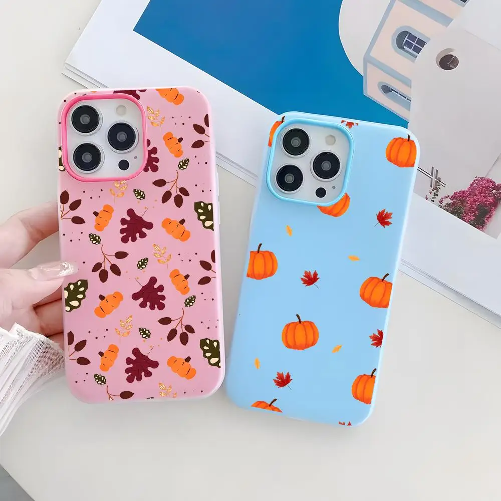 

Autumn Harvest Pumpkin Phone Case Jelly like 2 in 1 dual-layer dopamine phone case, compatible with iPhone 17/16/15/14/13/12