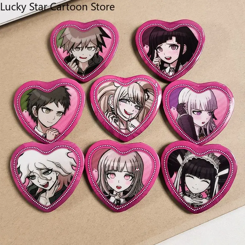 Аниме Danganronpa Nagito Komaeda Yasuhiro Taeko Kokichi Oma Косплей Значок в форме сердца Брошь Мультяшная эмблема Хэллоуин Рождественский подарок