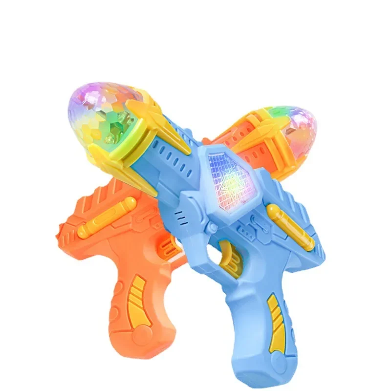 Juguetes para niños, pistola de proyección, pistola eléctrica de plástico segura, colorida con luces musicales para niñas y niños, regalo