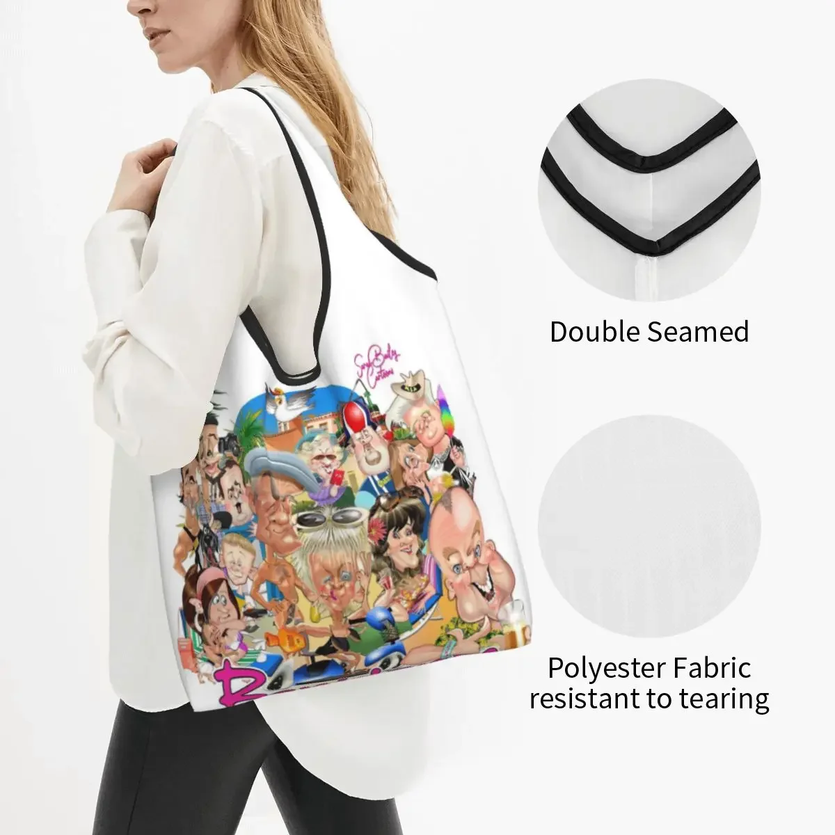 Benidorm! Portable Tote Shopping Bags Foldable Shopper Bag Grocery Handbag Shoulder Bag