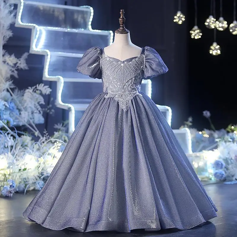 Children Elegant Girls Formal Dress Birthday Party Gown Size 4 To 12 Year Kids Princess Costume Evening Dresses Long Luxury 2023