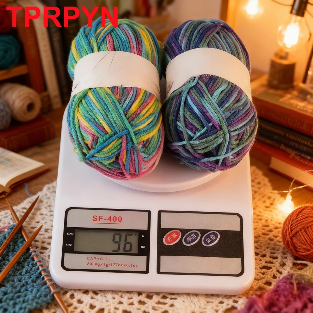 2Pcs total 100g Hand knitting Milk Cotton yarn section dyed Crochet Yarn Hook Shoes bag line Knit sweater blanket threads