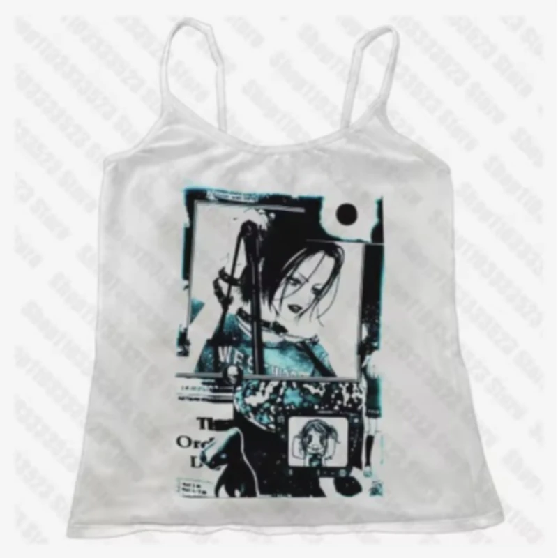 ملابس نسائية صيفية مكشوفة السرة سترة نسائية صيفية هاراجوكو مطبوعة بشكل لطيف ، سترة قصيرة أنيمي ملابس Y2k ، شارع خارجي