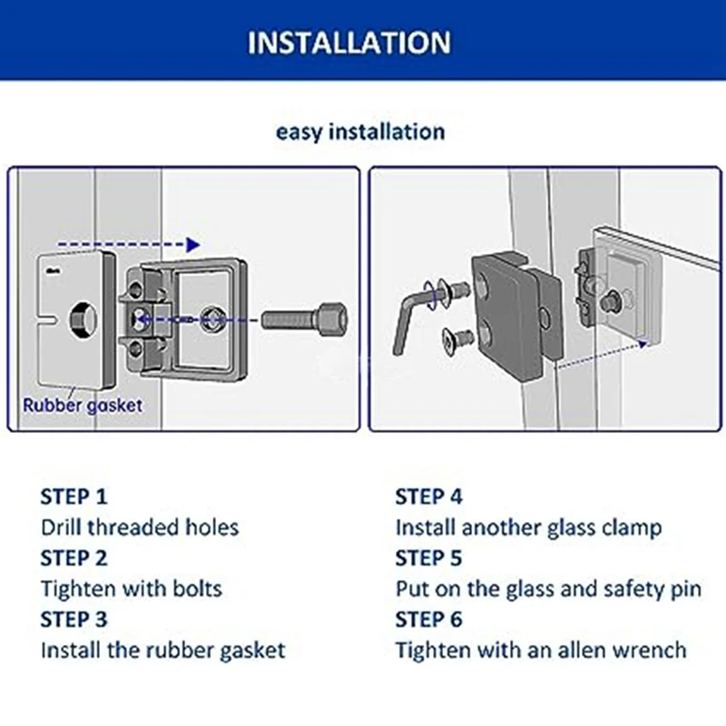 Stainless Steel Glass Clips, Adjustable Glass Shelf Brackets, Glass Stair Guardrail Fish Mouth Fixing Clips