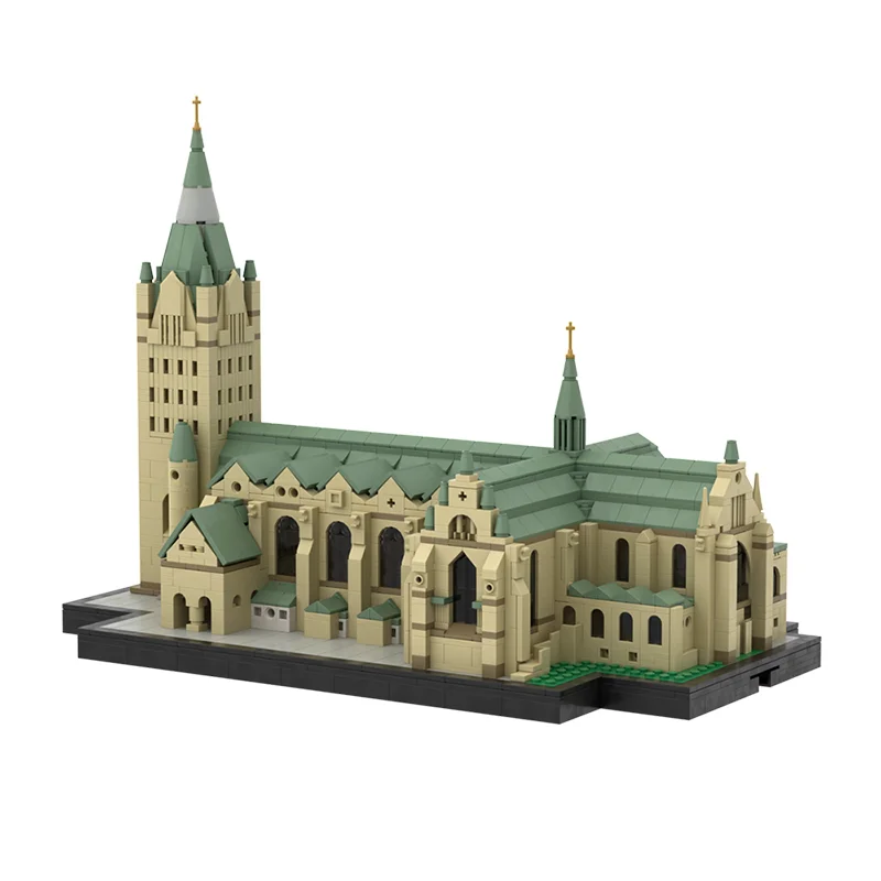 

MOC Germany Church Paderborn Cathedral Building Blocks Set Architecture House Town Street View Bricks Toys For Children Gifts