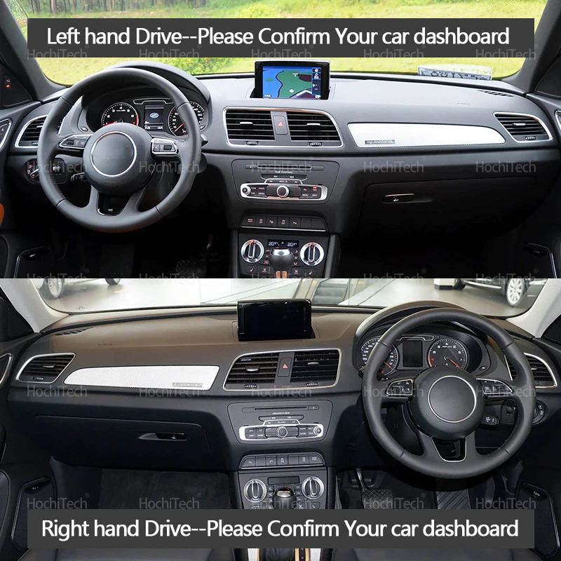 For Audi Q3 8U 2012~2018 Anti-UV Car-styling Suede Leather Black/Brown Dashmat Dashboard Cover Pad Dash Mat Carpet 2015 2016