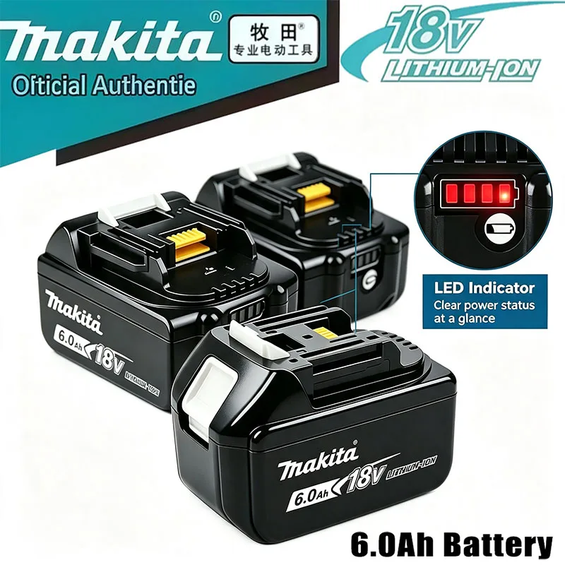 Genuine Makita 18V Li-ion Battery 5.0Ah 6.0Ah Replacement For BL1860B BL1850B BL1815 Cordless Power Tools