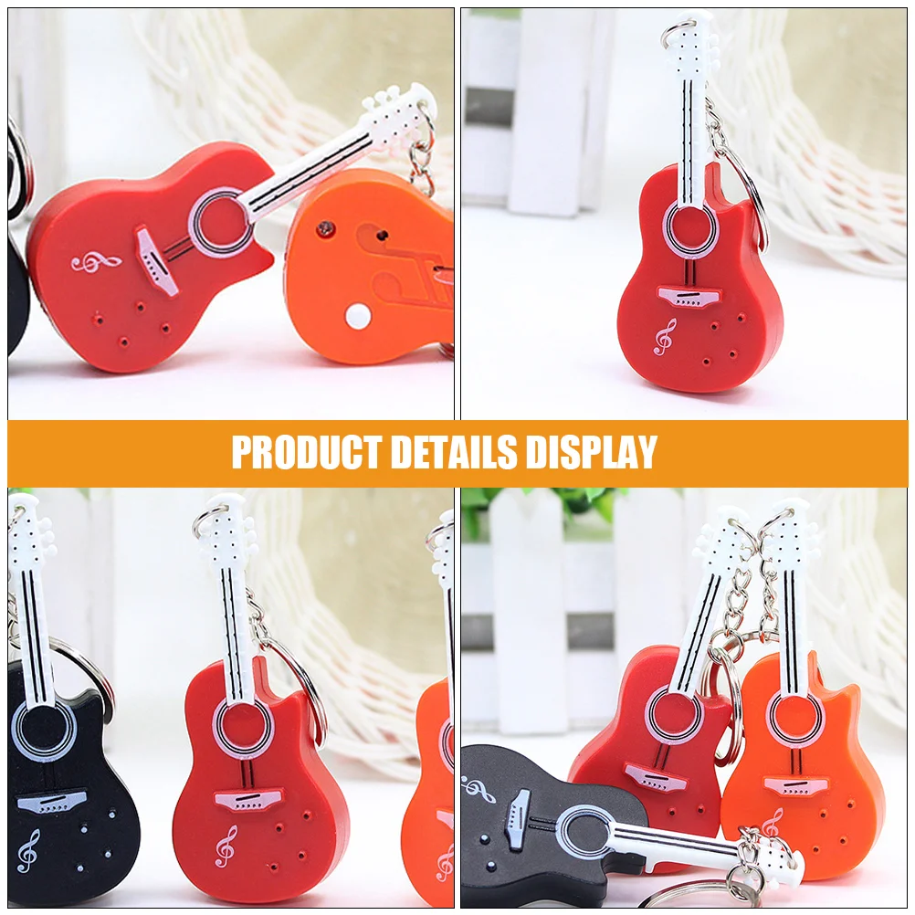 Guitar Keychain Backpack Holder Chains Women for Car Keys Music Party Favor Ring Matching Keychains with Lights Decorative