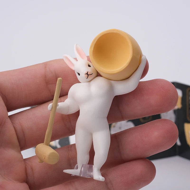 Cartoon Action Figure Gepureerde Rijstcake Spier Jade Konijn Karaktercollectie Ornamenten Decoratie Blind Box Speelgoed Kindergeschenken