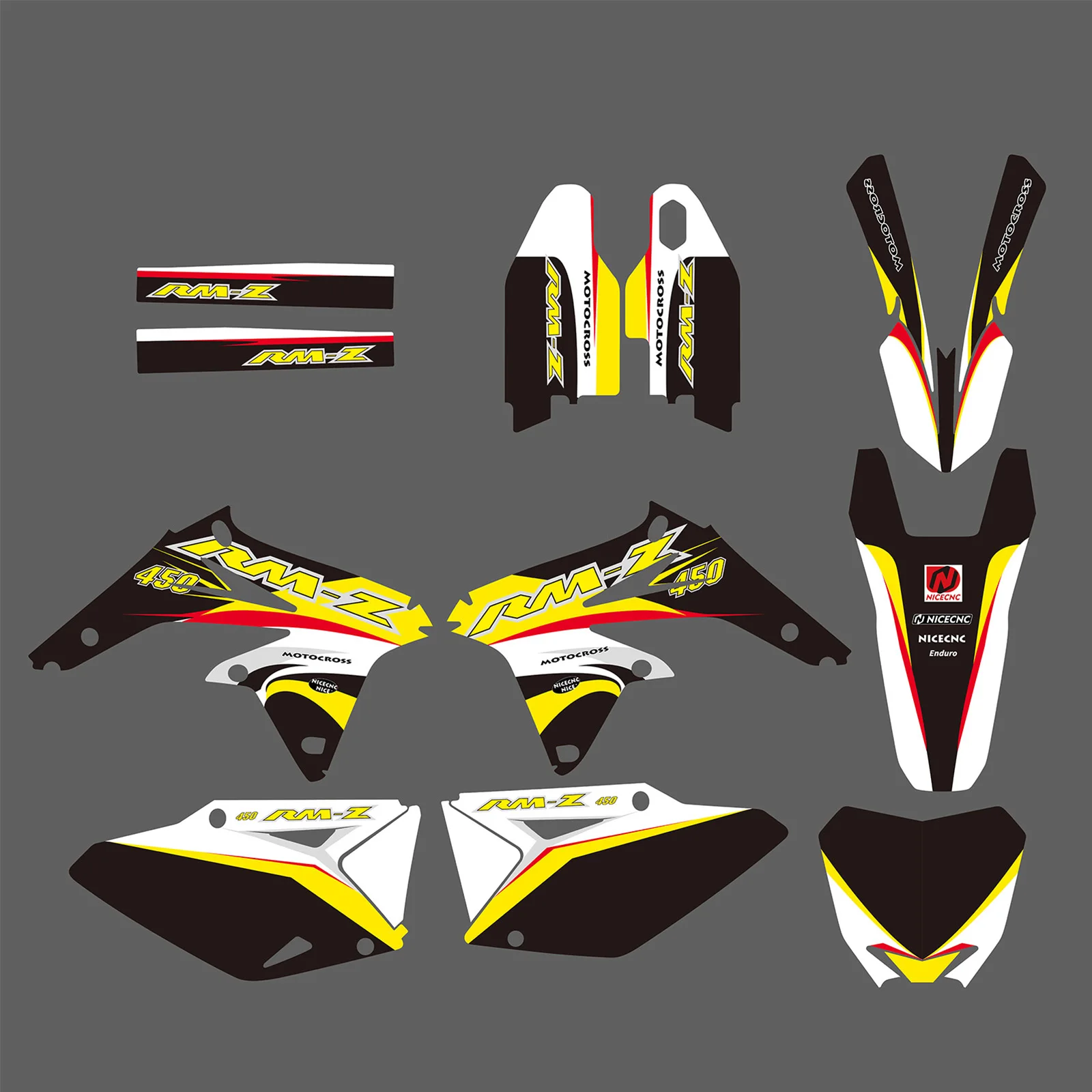 

NICECNC For Suzuki RMZ 450 RM-Z 450 2008-2017 2016 2015 2014 2013 2012 Motorcycle Graphics Background Decals Sticker Customize