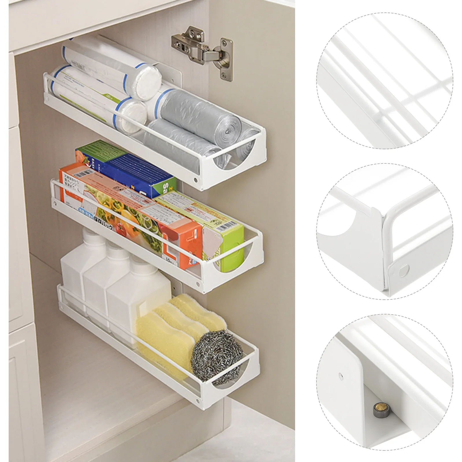 

Metal Pull Out Drawer Organizer Under Sink Storage Shelf Kitchen Cabinet Bathroom Multipurpose Rack Pull Out Drawers