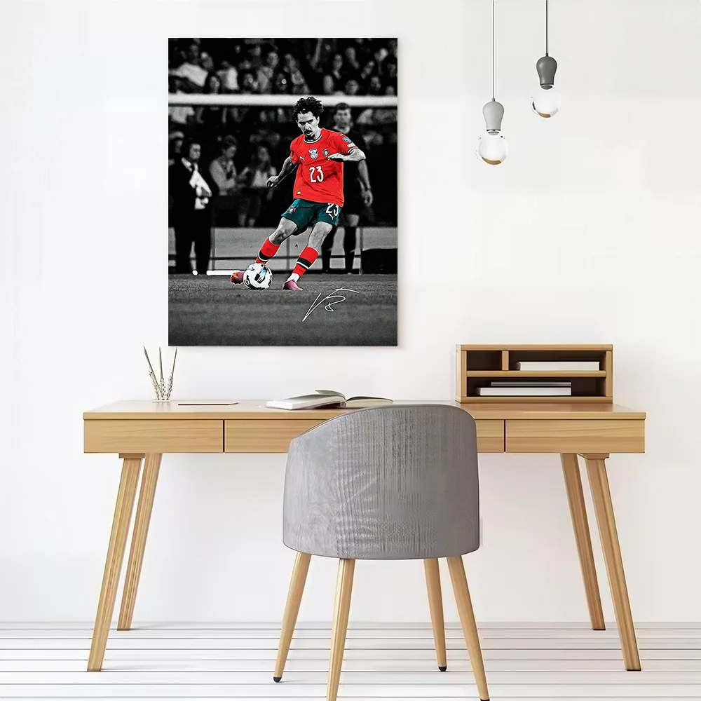 Vitinha Player Kicking Ball Poster Canvas Wall Art Personalized Print Modern Painting Perfect Gift for Gamer Decoration Bedroom