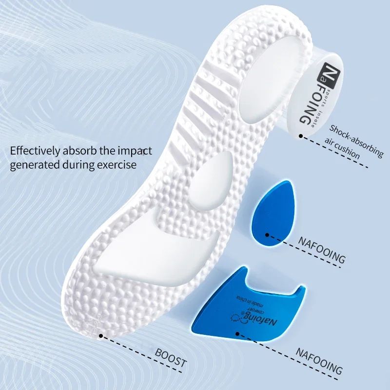 Plantillas deportivas de goma EVA para zapatos, plantillas ortopédicas con absorción de impacto, desodorante transpirable, cojín de espuma