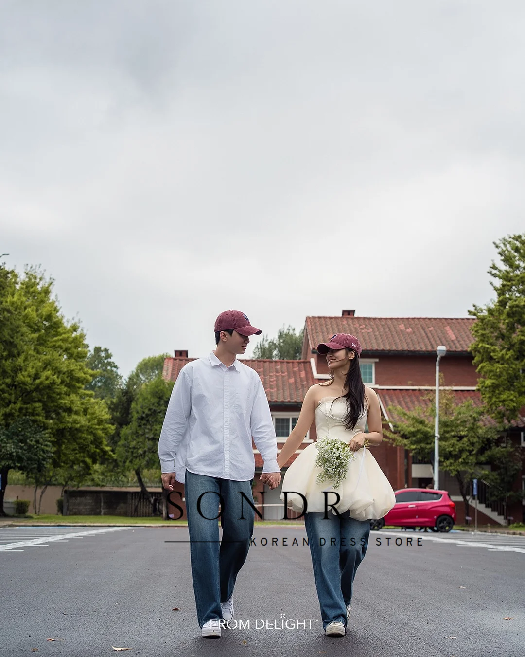 فساتين زفاف كورية صغيرة من Sondr Champagne مع لؤلؤ مخصصة مشد خلفي للحفلات فساتين زفاف للتصوير الفوتوغرافي